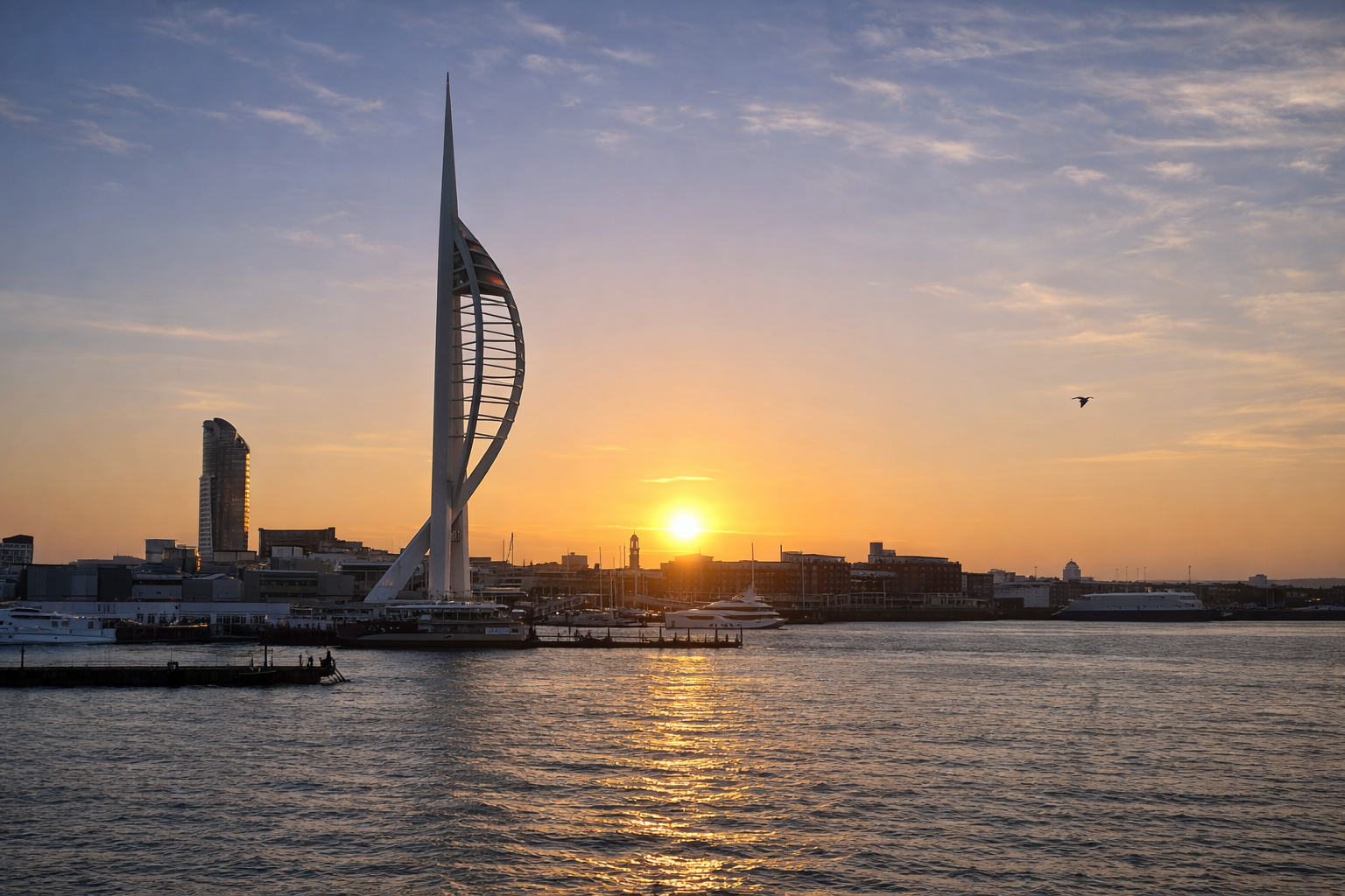 Photo of Portsmouth harbour at sunrise