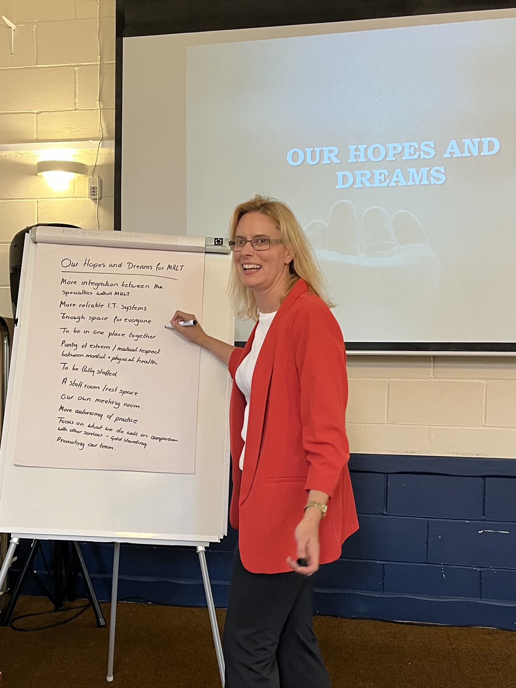 Stephanie giving a presentation