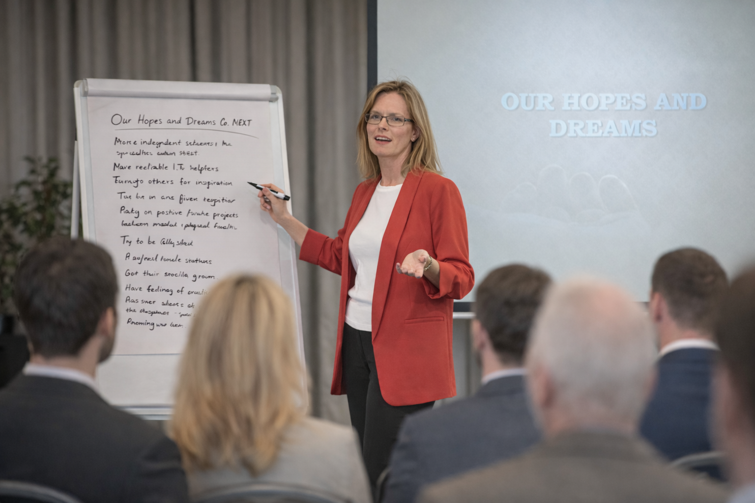 Stephanie giving a presentation