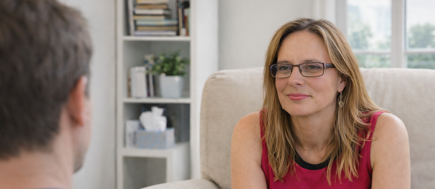 Picture of Stephanie giving therapy